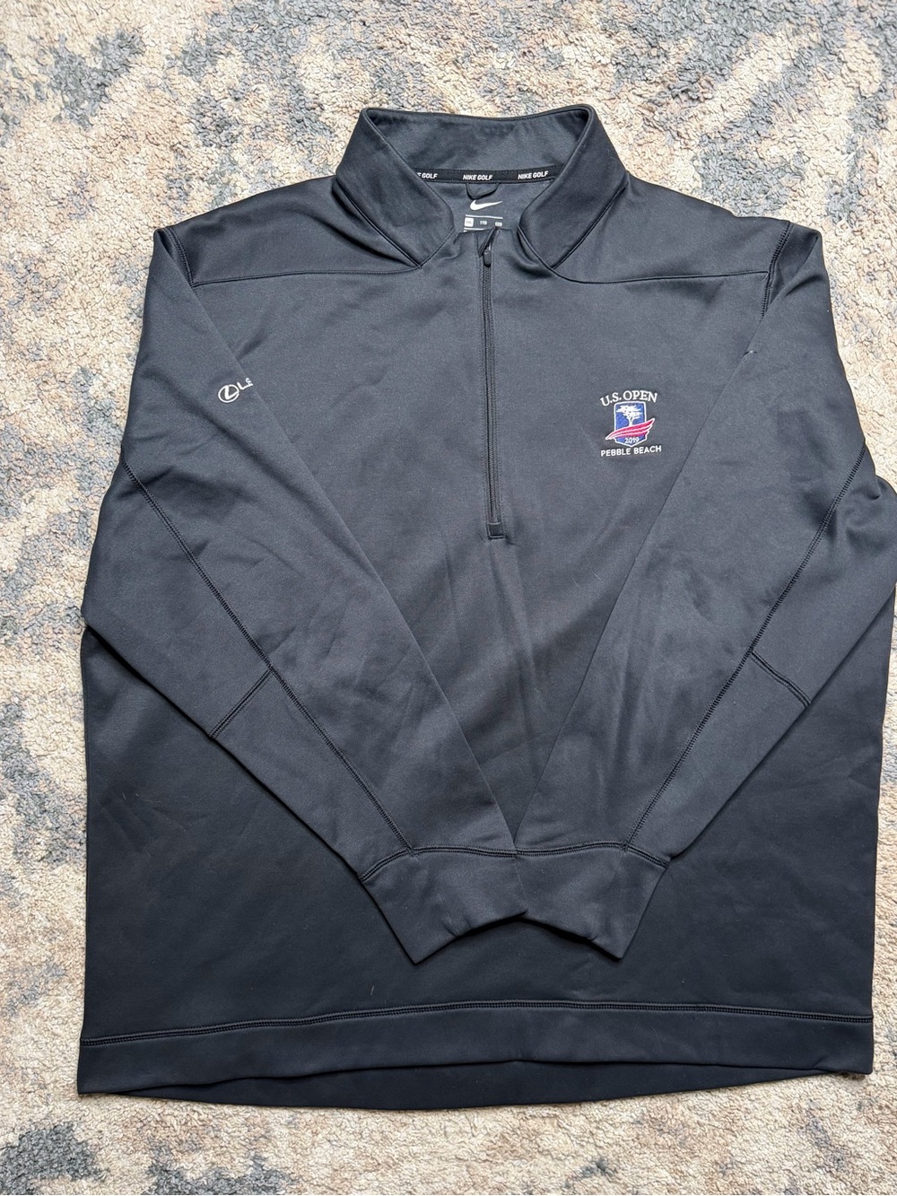U.S. Open Nike Pebble Beach Men's Black Quarter-Zip Pullover